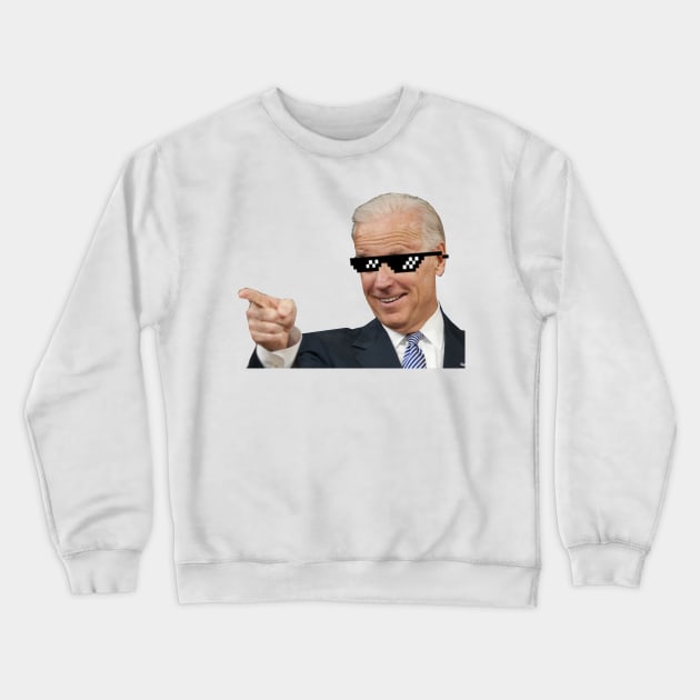 Joe Biden Finger gun - Deal with it - no background Crewneck Sweatshirt by tziggles